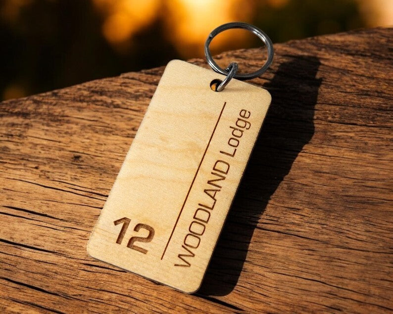 Personalized keychain for hotels - customized key holder with hotel name