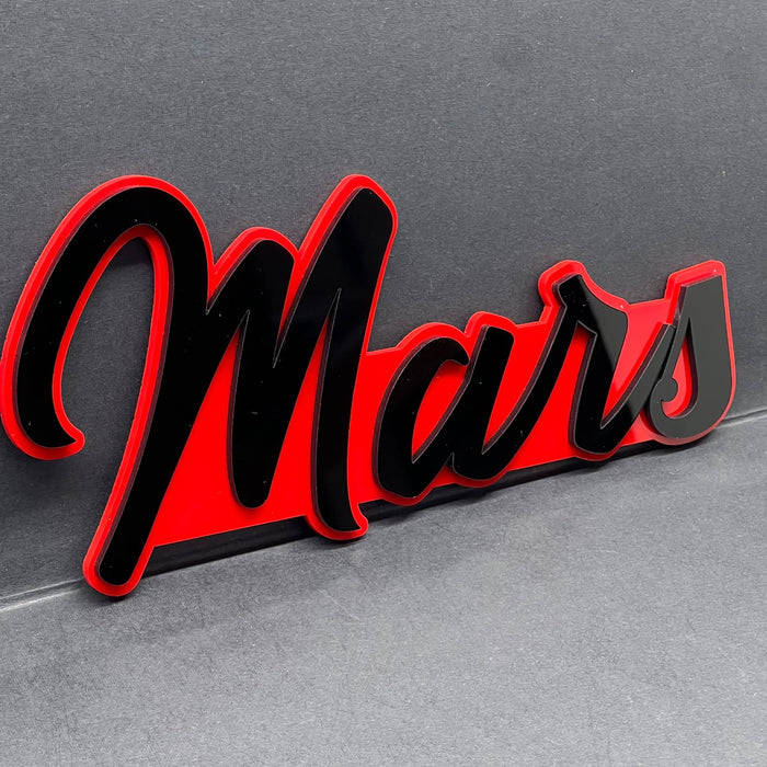 1PC MARS Emblem – 3D Multicolor Acrylic Car & SUV Fender Badge