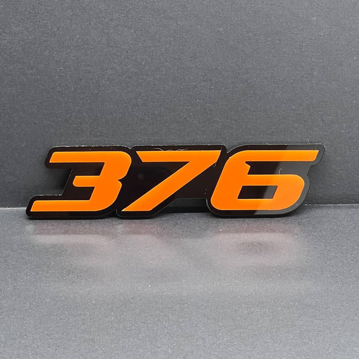 2x Orange Black 376 Hemi Emblems 376 Side Fender Badge 3D for 376 Emblem