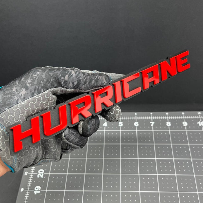 1PC HURRICANE 3D Red Black Matte Acrylic Emblem Badge for Car SUV Truck