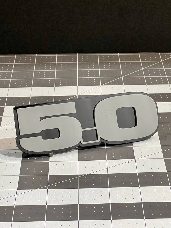 2pcs 5.0 Emblem Multicolor Badges White On Black Fender Angry Aggressive Racing