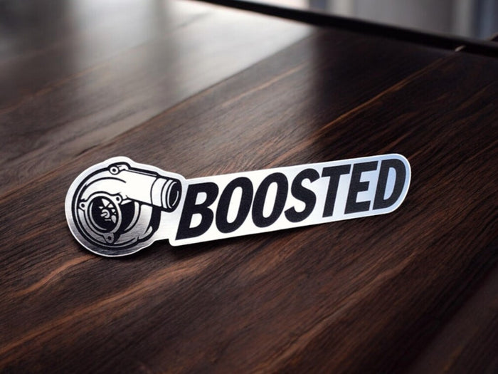 Turbo “Boosted” Emblem Fender Trunk Car Badge Sticker Decal (1pc)