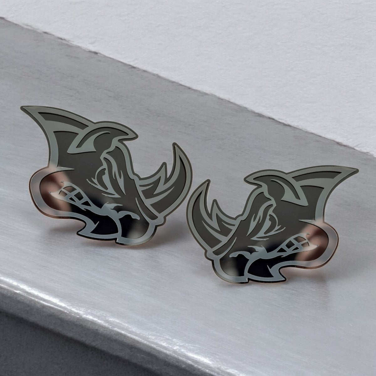 Rhino Badges Emblem Car/Truck,(2) BADGES, Fender Angry Agressive Raging