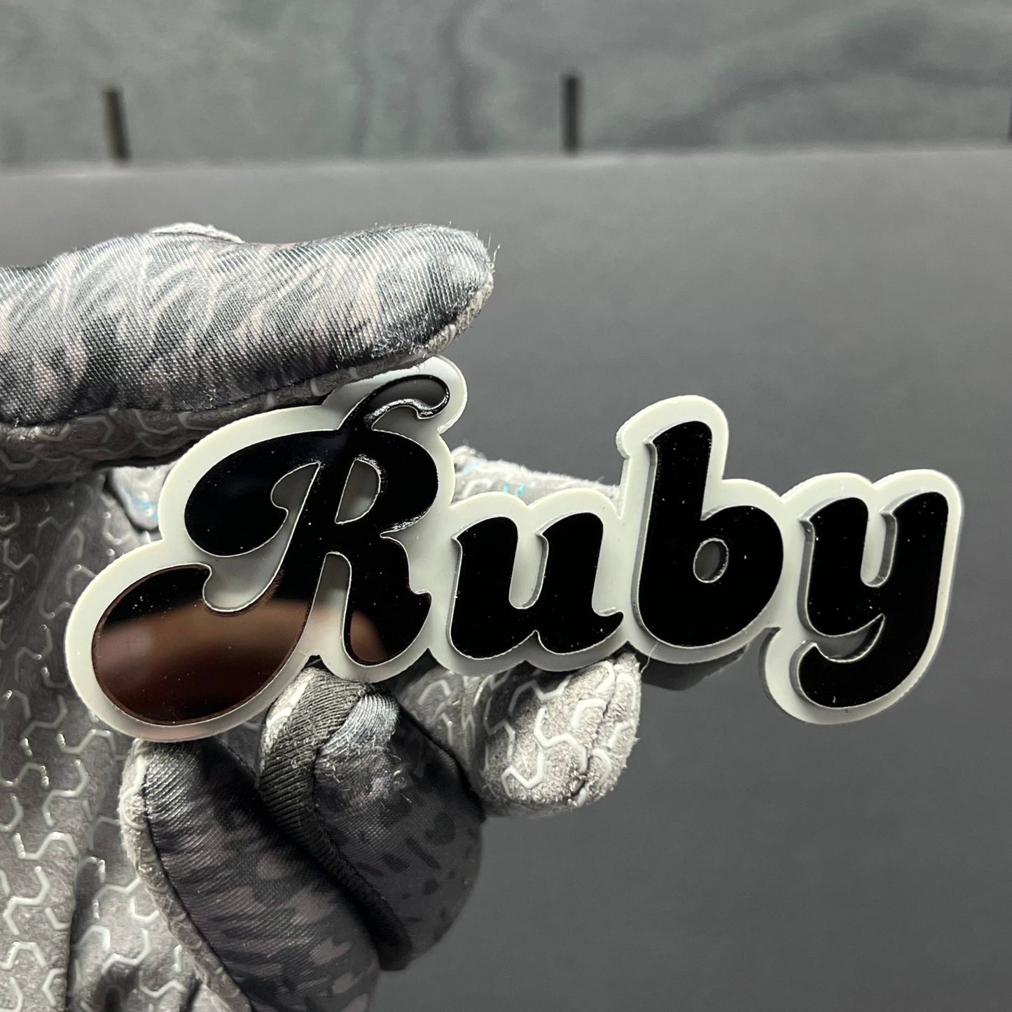 1pc RUBY 3D Acrylic Badge – Custom Exterior Emblem for Car, SUV & Truck