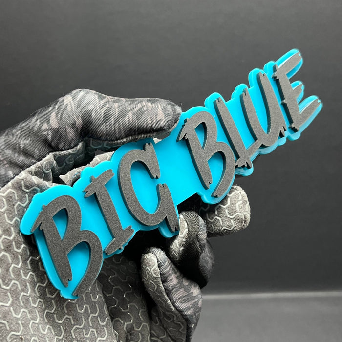 1pc BIG BLUE Multicolor 3D Car Emblem – Durable Acrylic Fender & Tailgate Decal