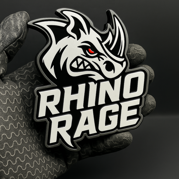 1PCS RHINO RAGE Emblem – 3D Acrylic Tailgate or Fender Badge for Truck SUV Car