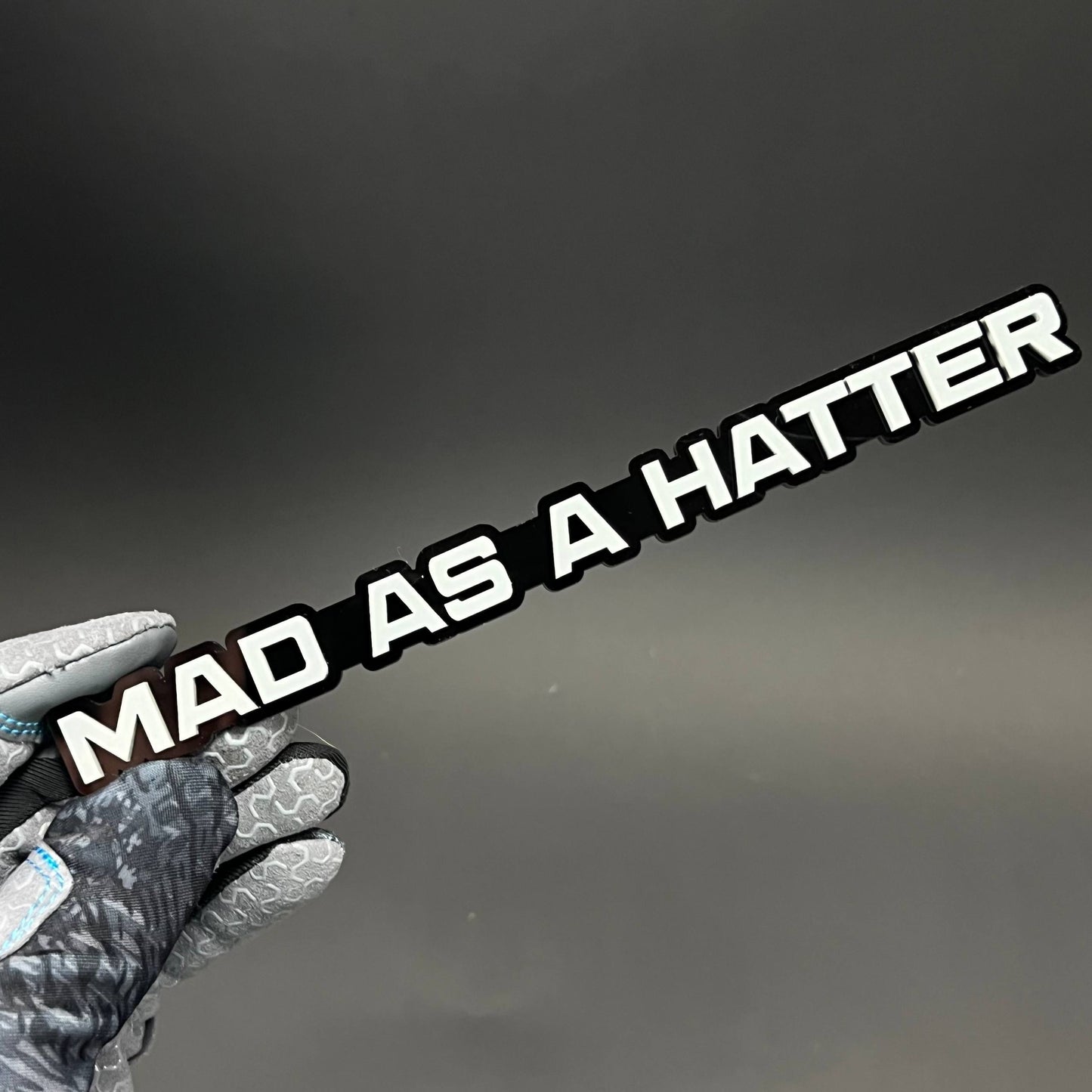 1PC MAD AS A HATTER 3D Acrylic Badge - Car Truck Emblem Fender Sticker