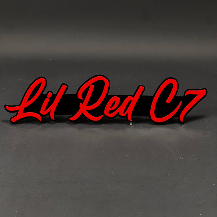 1PC Lil Red C7 3D Acrylic Badge - Car Truck Emblem Fender Tailgate Trunk Sticker