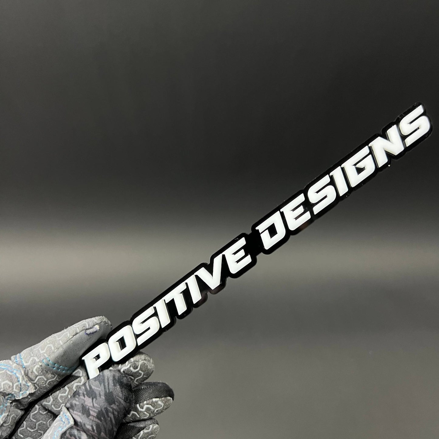 1PC POSITIVE DESIGNS 3D Acrylic Badge - Car Truck Emblem Fender Sticker