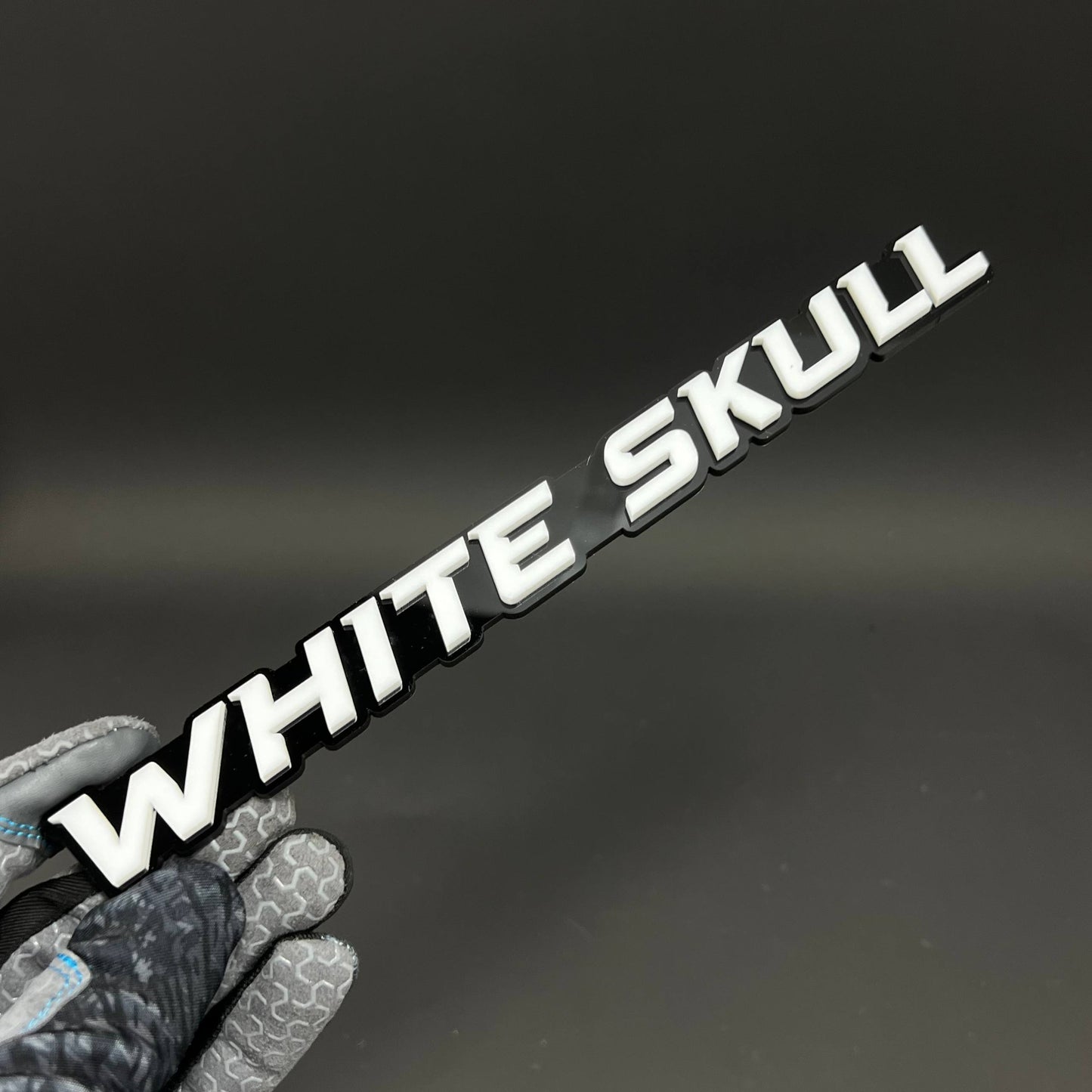 1PC WHITE SKULL 3D Acrylic Badge - Car Truck Emblem Fender Sticker
