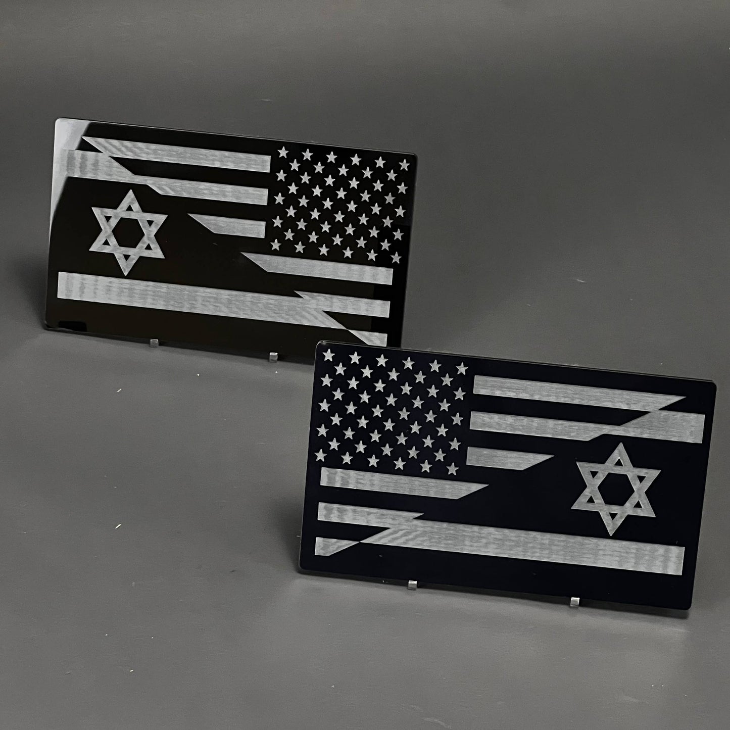 1PC US Israel Flag 3D Acrylic Badge - Car Truck Emblem Fender Sticker