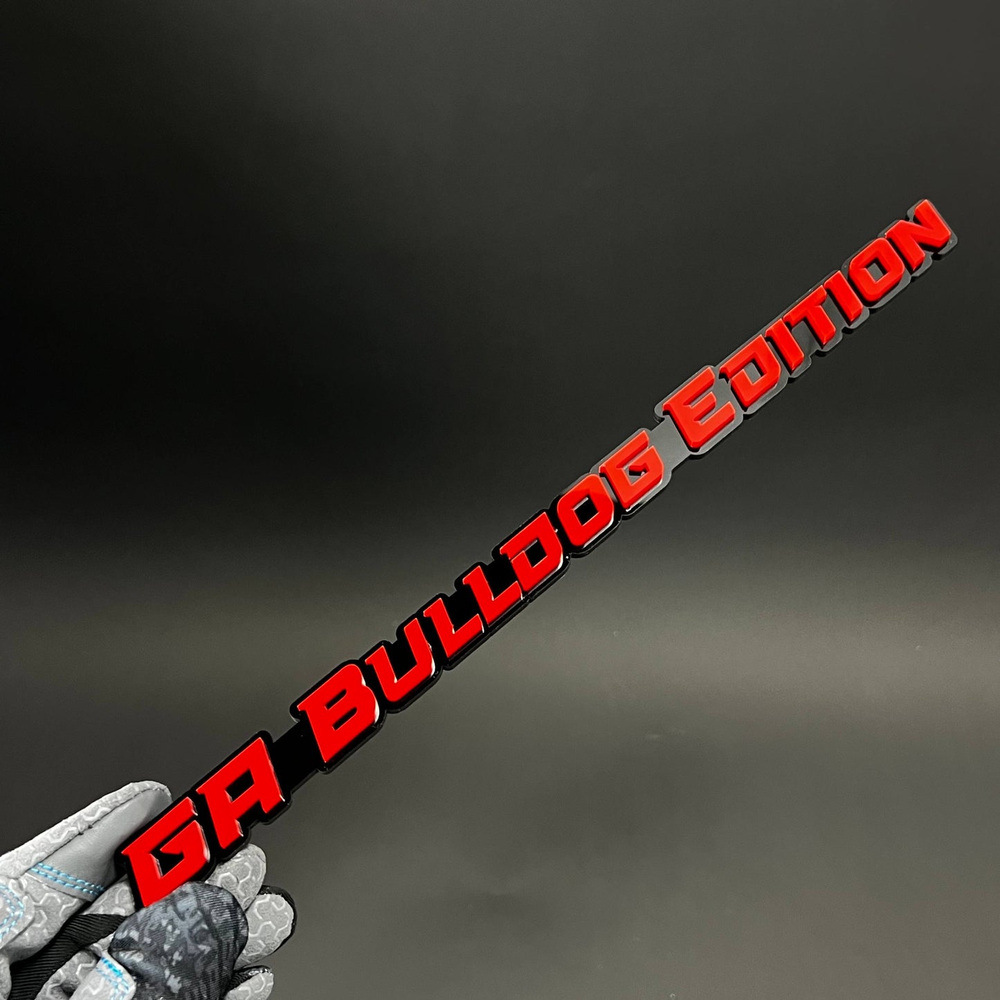 1PC GA Bulldog Edition 3D Acrylic Badge - Car Truck Emblem Fender Sticker