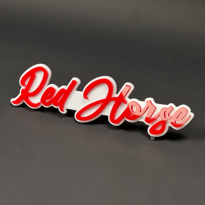 1PC Red Horse 3D Acrylic Badge - Car Truck Emblem Fender Tailgate Trunk Sticker