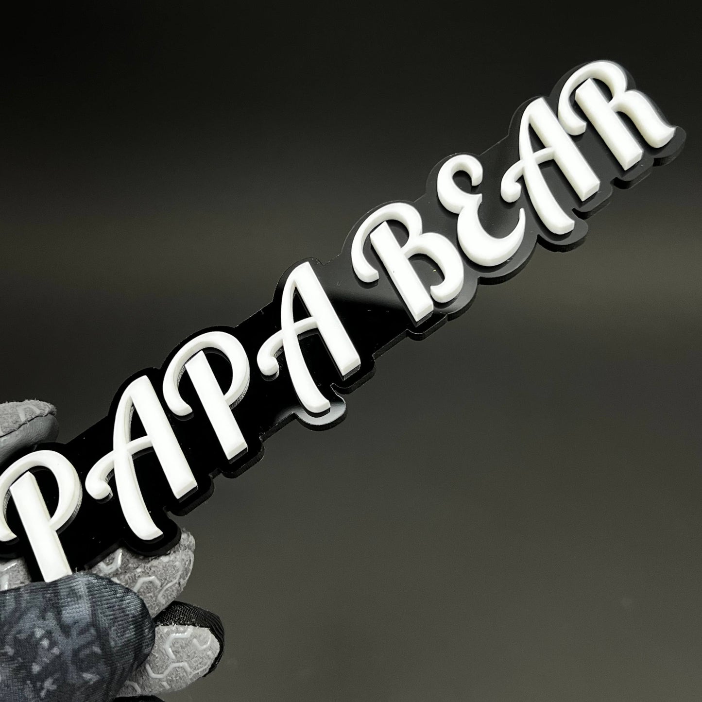 1PC PAPA BEAR 3D Acrylic Badge - Car Truck Emblem Fender Tailgate Trunk Sticker