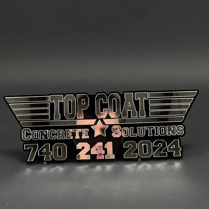 1PC TOP COAT Concrete Solutions 3D Acrylic Car Badge - Fender Emblem