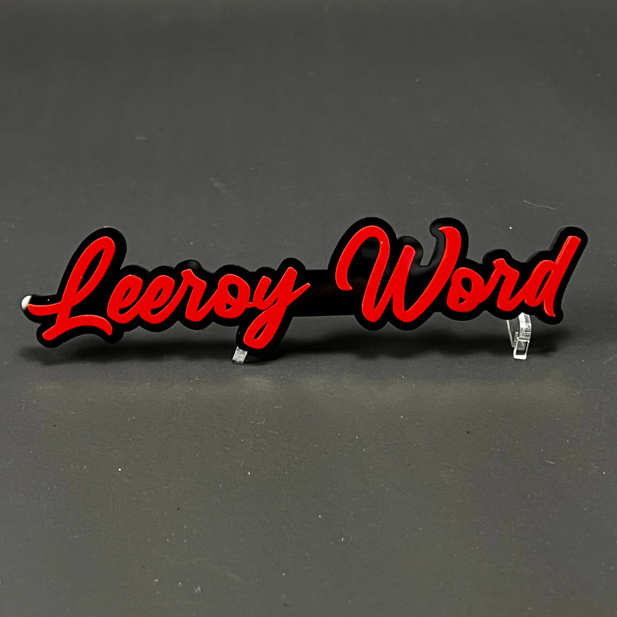 1PC Leeroy Word 3D Acrylic Badge - Car Truck Emblem Fender Sticker