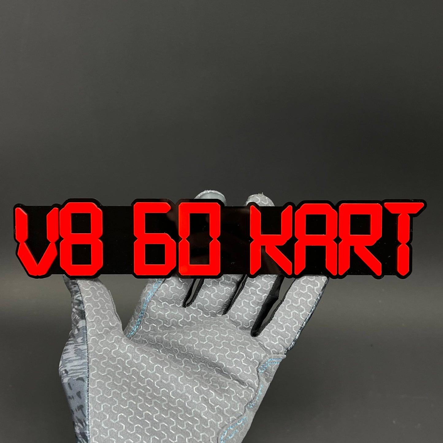 1PC V8 60 KART 3D Acrylic Badge - Car Truck Emblem Fender Tailgate Trunk Sticker