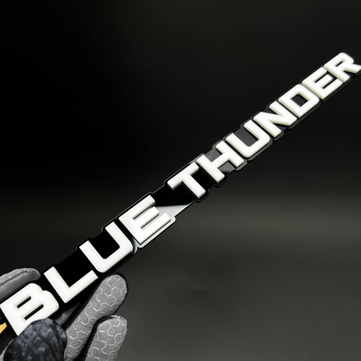 1PC BLUE THUNDER 3D Acrylic Badge - Car Truck Emblem Fender Sticker