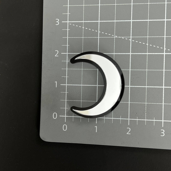 1PC Crescent Moon 3D Acrylic Badge - Car Truck Emblem Fender Sticker