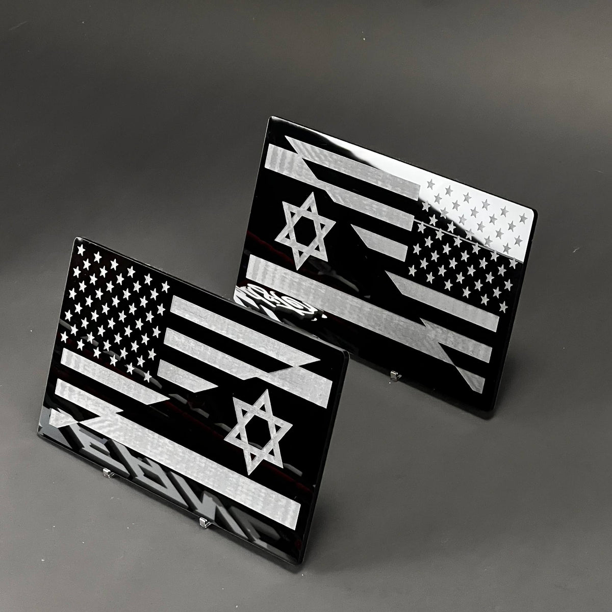 1PC American Israel Flags 3D Acrylic Badge - Car Truck Emblem Fender Sticker