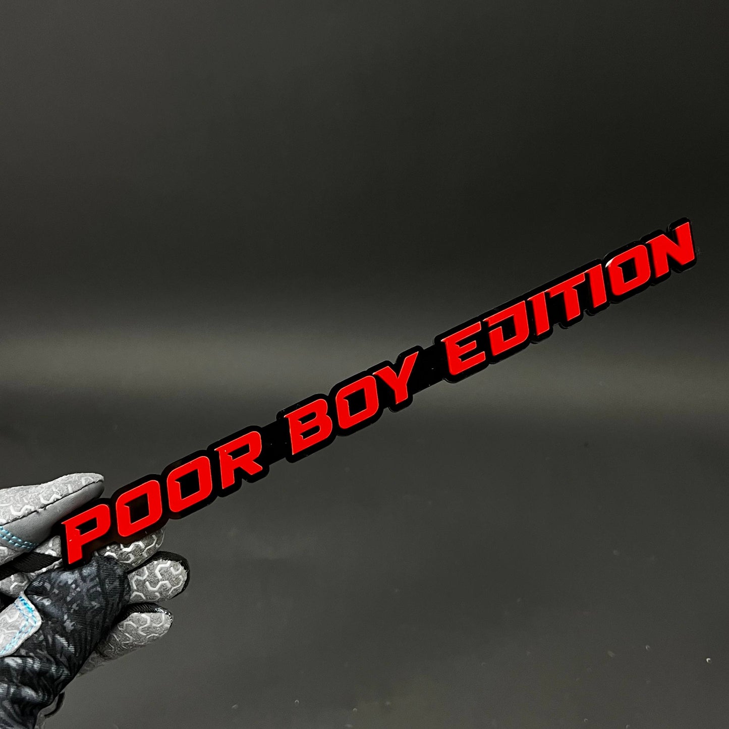 1PC POOR BOY EDITION 3D Acrylic Badge - Car Truck Emblem Fender Sticker