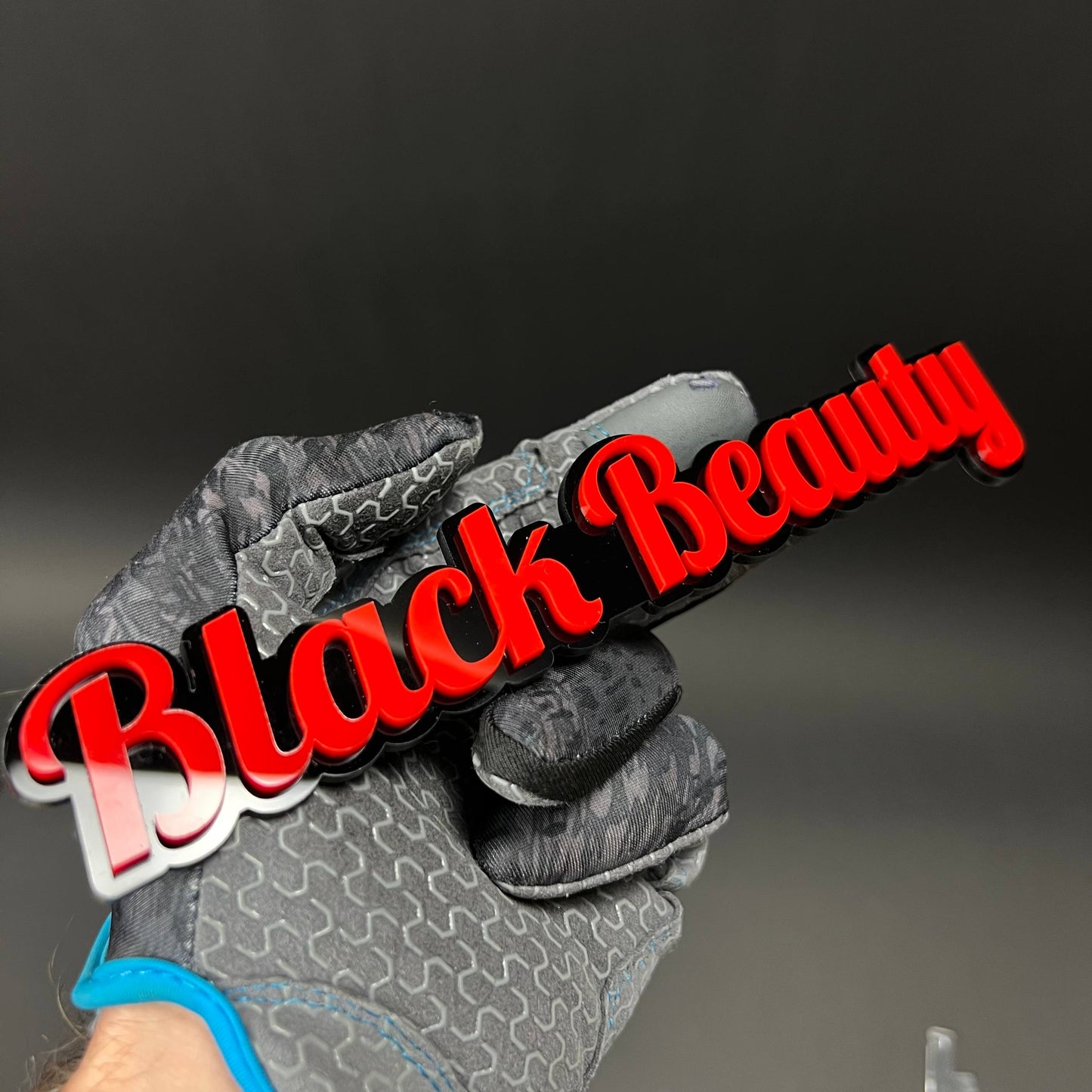 1PC Black Beauty 3D Acrylic Badge - Car Truck Emblem Fender Sticker