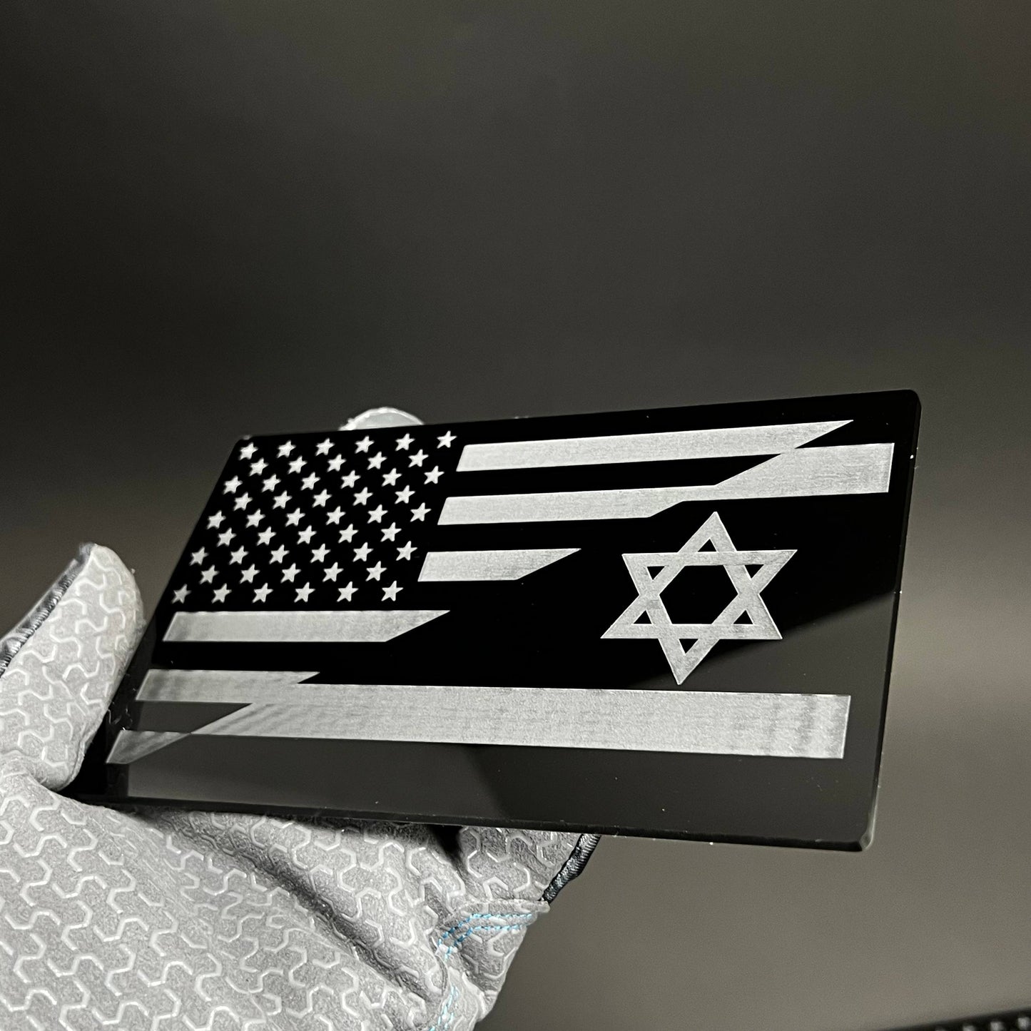 1PC USA Israel Flag 3D Acrylic Badge - Car Truck Emblem Fender Sticker