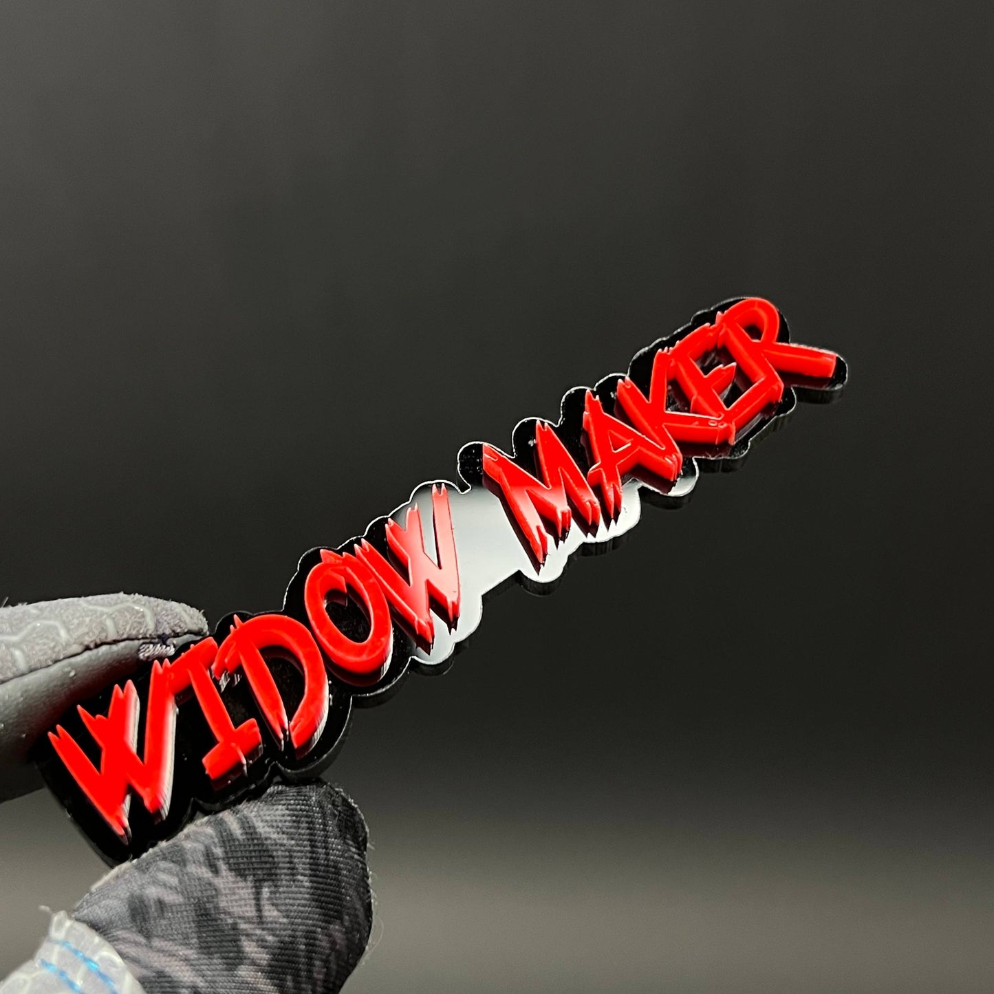 1PC WIDOW MAKER (Red) 3D Acrylic Badge - Car Truck Emblem Fender Sticker