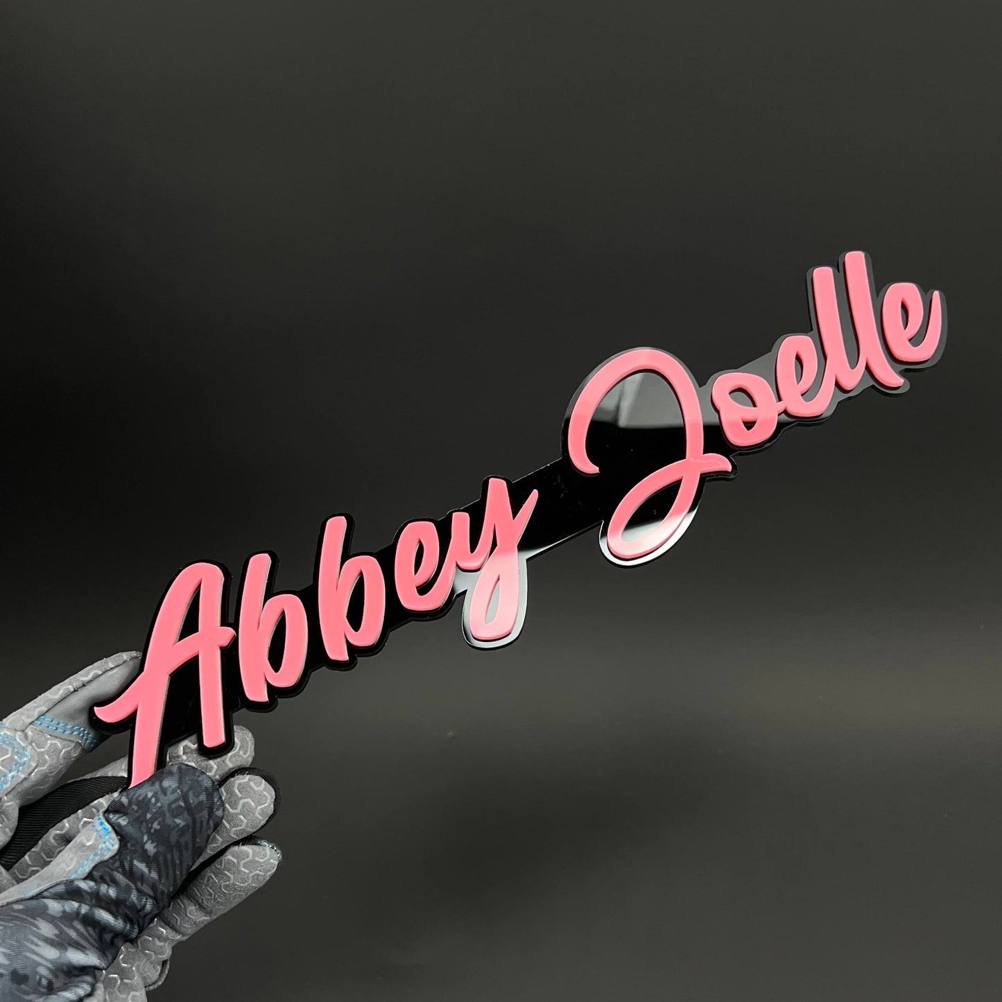1PC Abbey Joelle 3D Acrylic Badge - Car Truck Emblem Fender Sticker