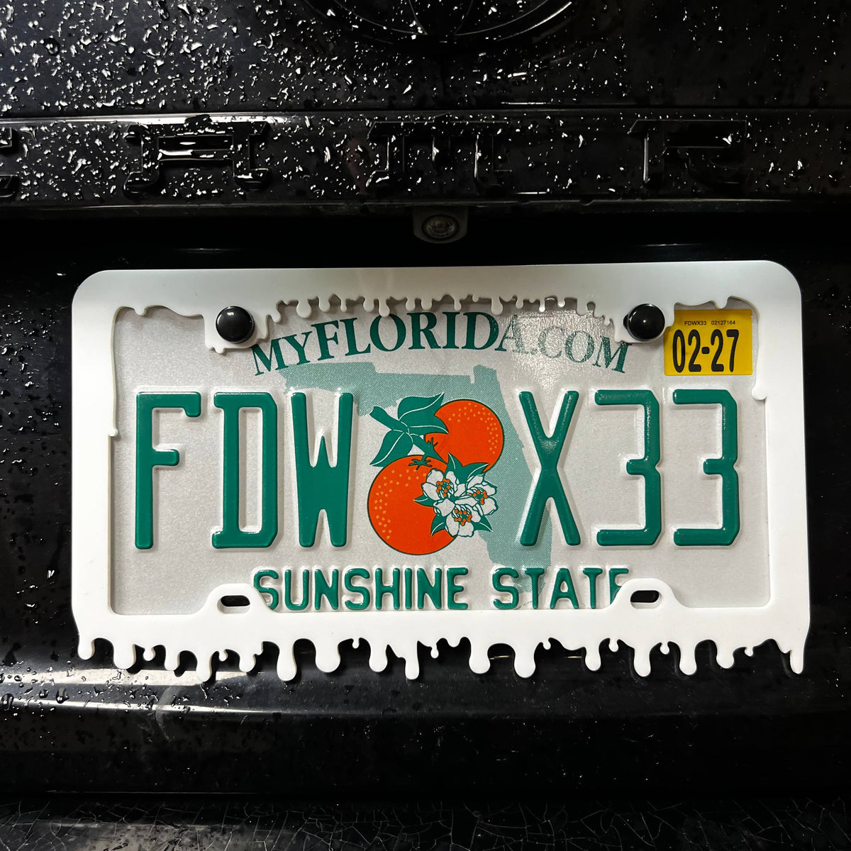 1PC Drip Plate Frame 3D Acrylic Badge - Car Truck Emblem Fender Sticker