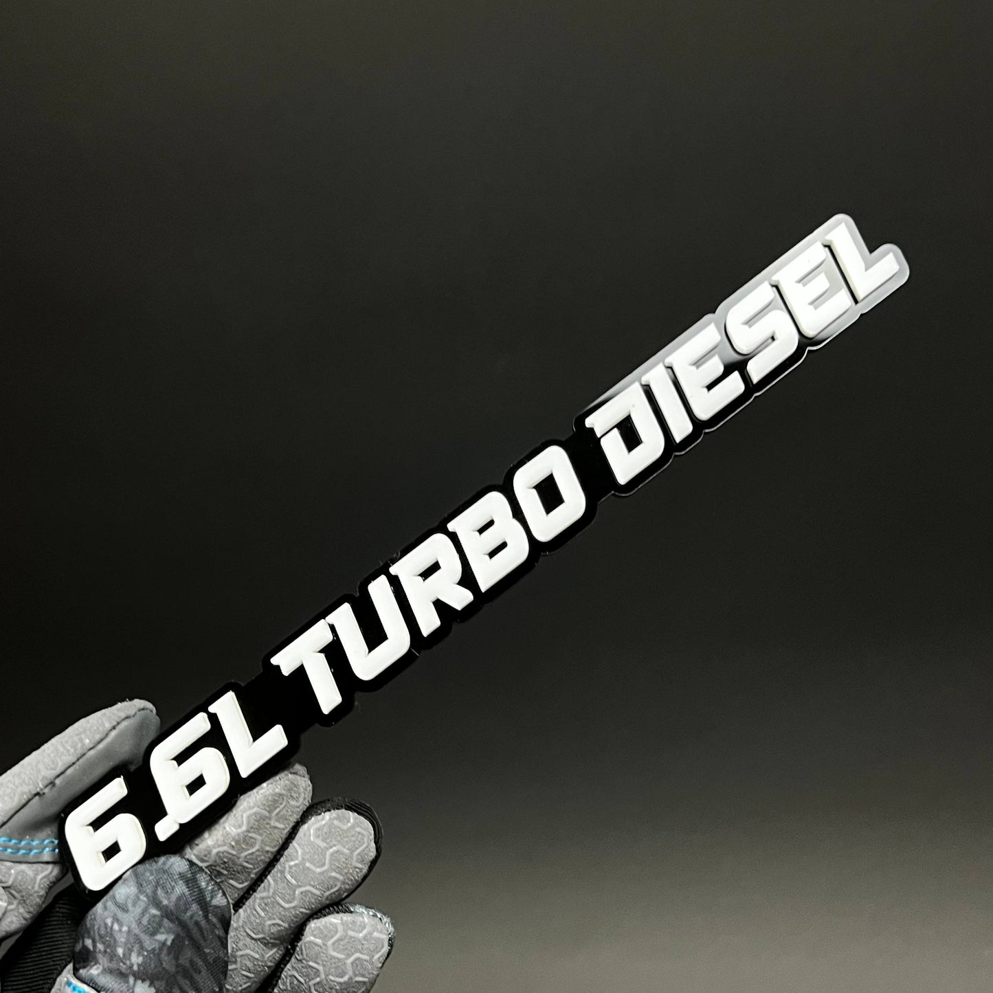 1PC 6.6L TURBO DIESEL 3D Acrylic Badge - Car Truck Emblem Fender Sticker