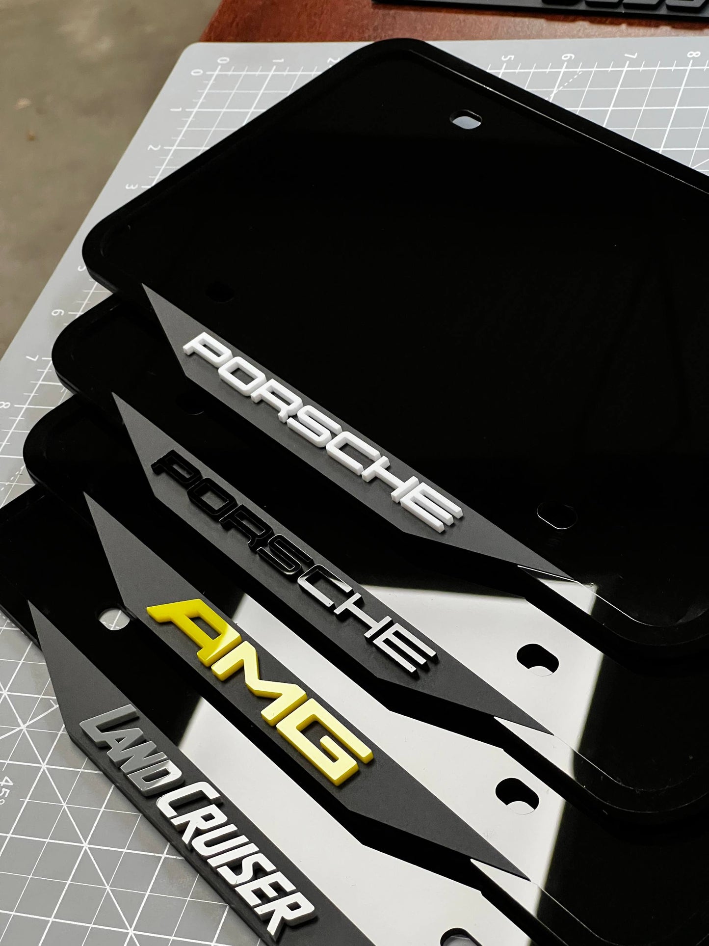 1PC Porsche AMG Land Cruiser 3D Acrylic Badge - Car Truck Emblem Fender Sticker