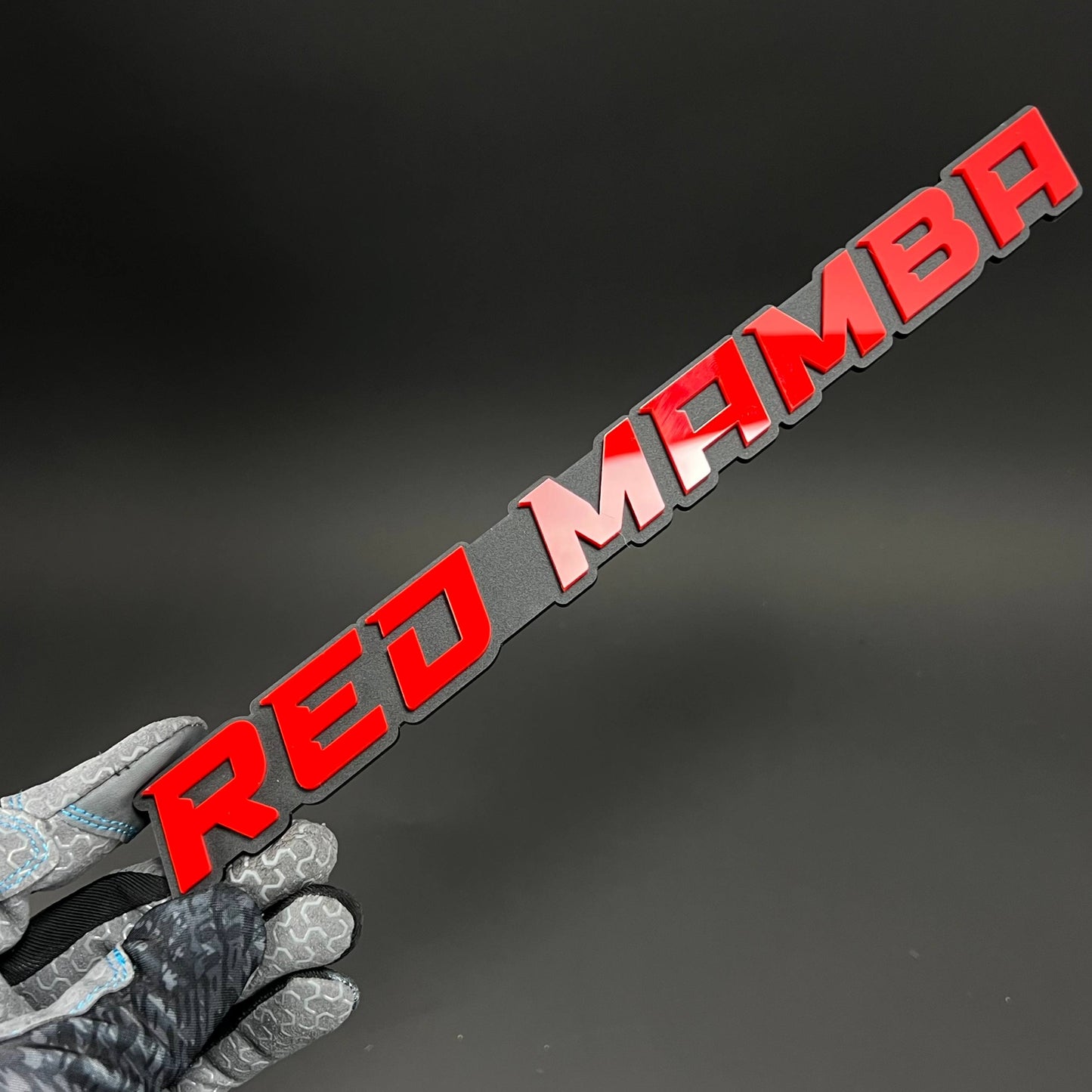 1PC RED MAMBA 3D Acrylic Badge - Car Truck Emblem Fender Tailgate Trunk Sticker