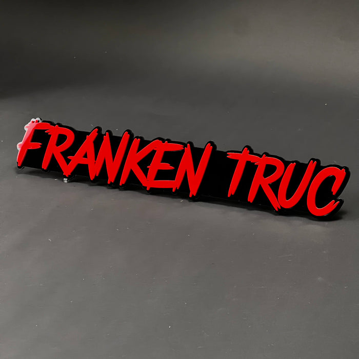 1PC FRANKEN TRUCK 3D Acrylic Badge - Car Truck Emblem Fender Sticker