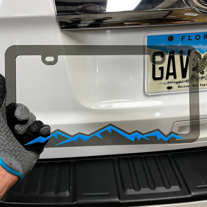 1PC Mountain Range Frame 3D Acrylic Badge - Car Truck Emblem Fender Sticker