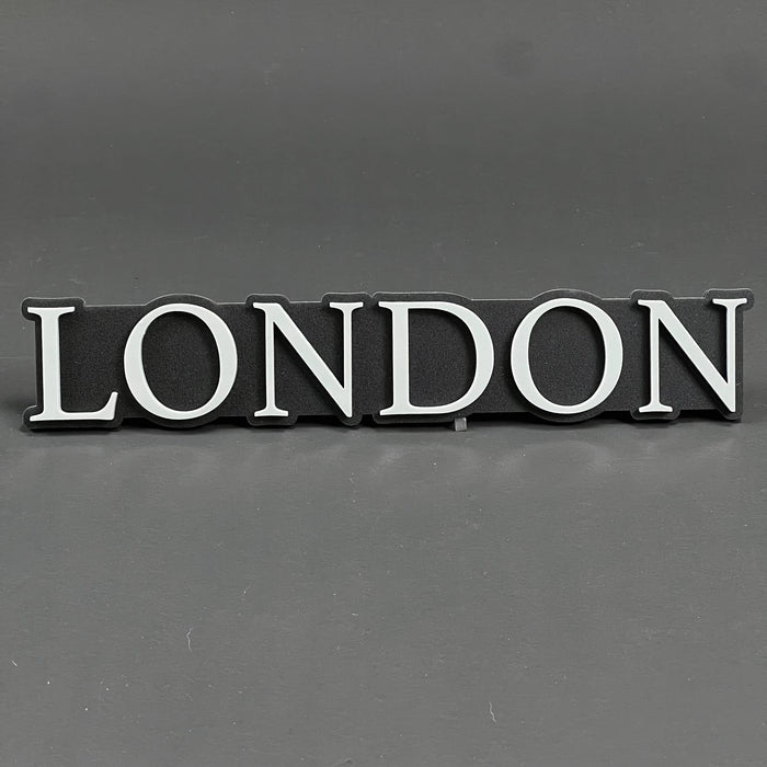1PC LONDON (White) 3D Acrylic Badge - Car Truck Emblem Fender Tailgate Trunk Sticker