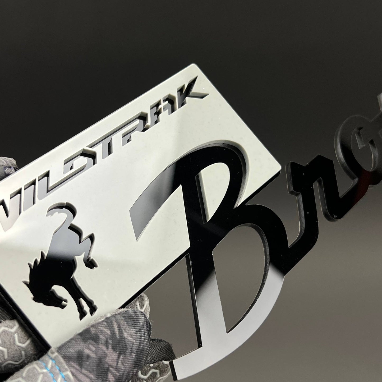 1PC Bronco Wildtrak (Silver) 3D Acrylic Badge - Car Truck Emblem Fender Tailgate Trunk Sticker
