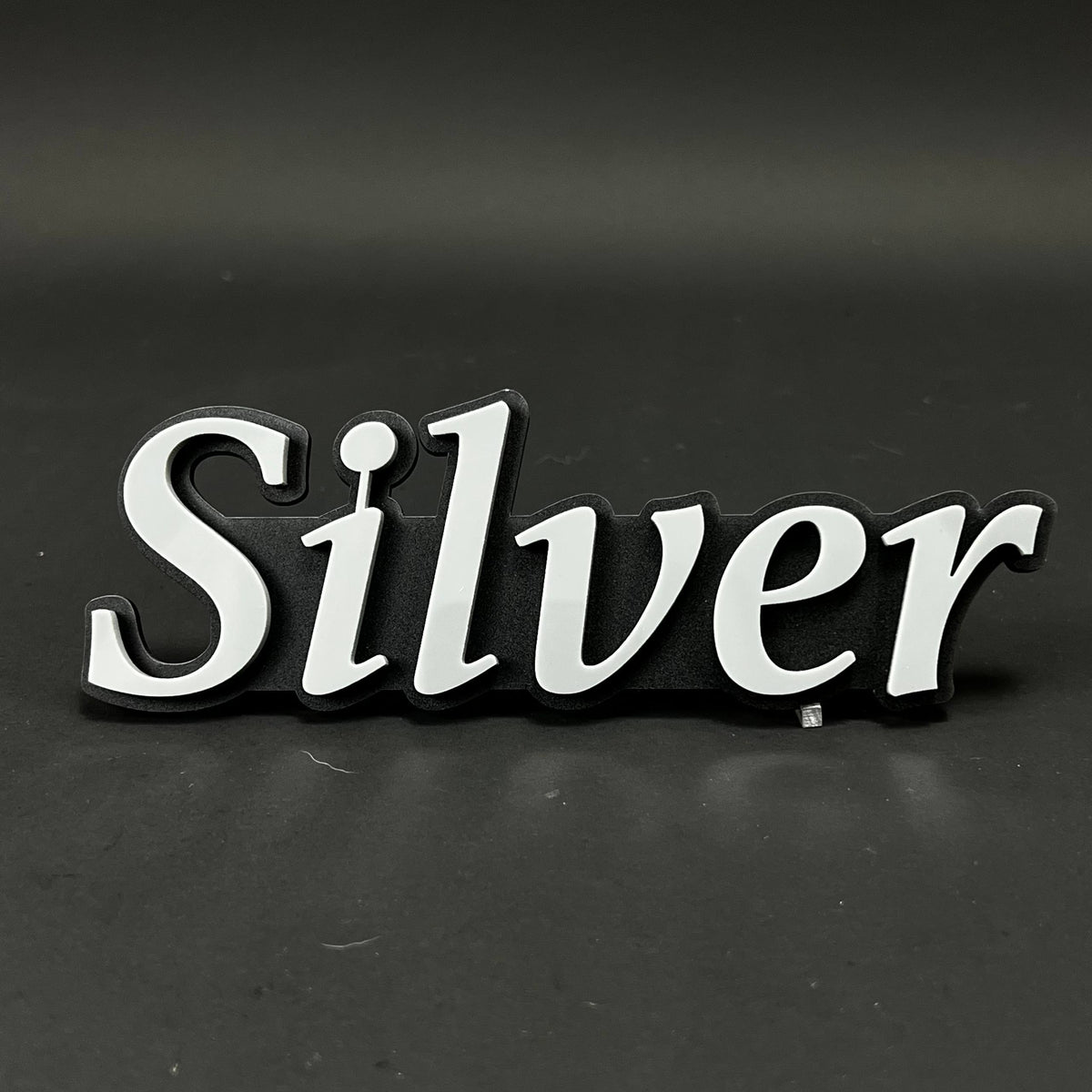 1PC Silver 3D Acrylic Badge - Car Truck Emblem Fender Tailgate Trunk Sticker