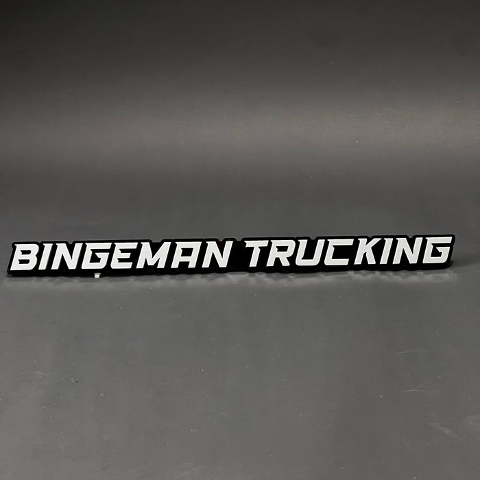 1PC BINGEMAN TRUCKING 3D Acrylic Badge - Car Truck Emblem Fender Sticker