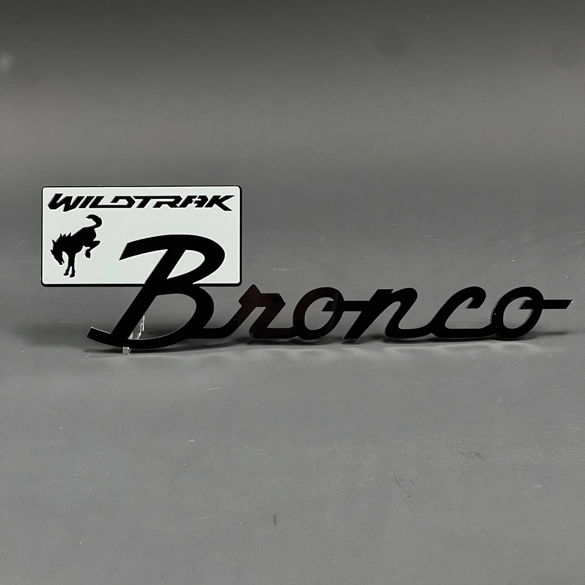 1PC Bronco Wildtrak (Silver) 3D Acrylic Badge - Car Truck Emblem Fender Tailgate Trunk Sticker