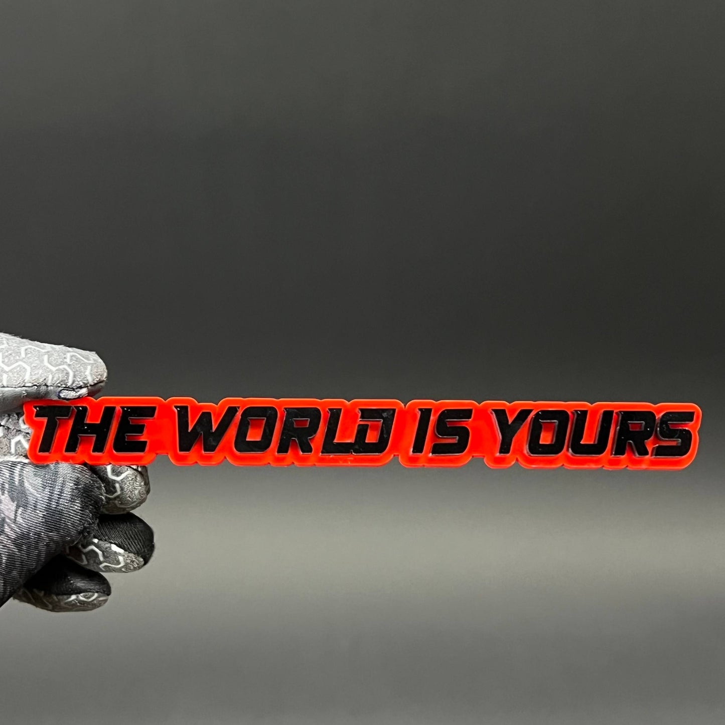 1PC THE WORLD IS YOURS 3D Acrylic Badge - Car Truck Emblem Fender Sticker