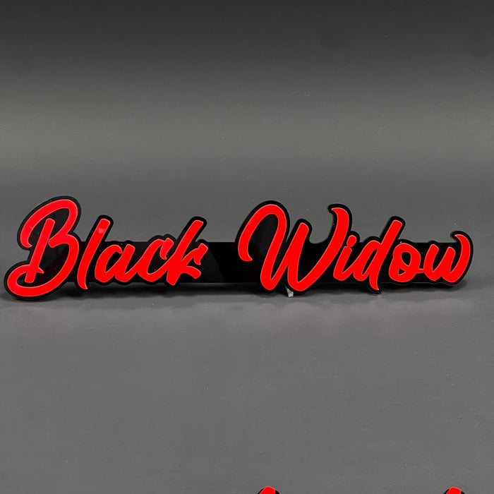 1PC Black Widow (Red) 3D Acrylic Badge - Car Truck Emblem Fender Tailgate Trunk Sticker