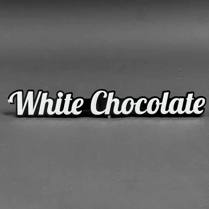 1PC White Chocolate 3D Acrylic Badge - Car Truck Emblem Fender Sticker