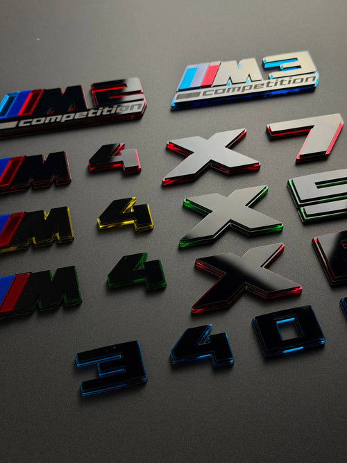 BMW M Mirror Acrylic Emblem – Custom Color Badge, 1 Pc
