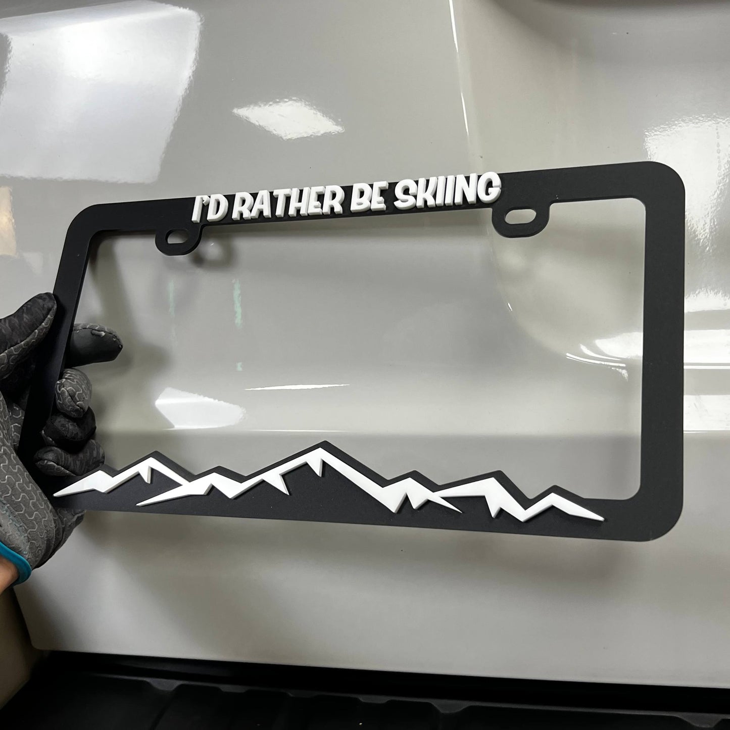 1PC I'D RATHER BE SKIING 3D Acrylic Badge - Car Truck Emblem Fender Sticker