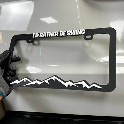 1PC I'D RATHER BE SKIING 3D Acrylic Badge - Car Truck Emblem Fender Sticker