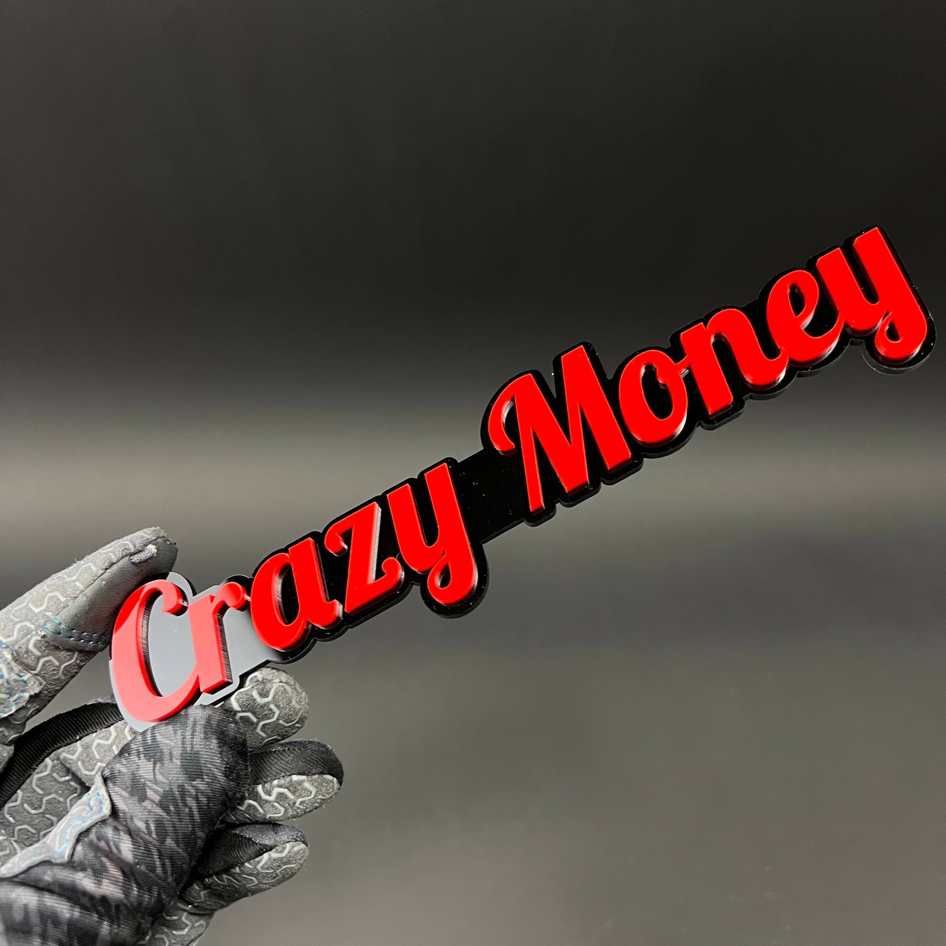 1PC Crazy Money 3D Acrylic Badge - Car Truck Emblem Fender Sticker