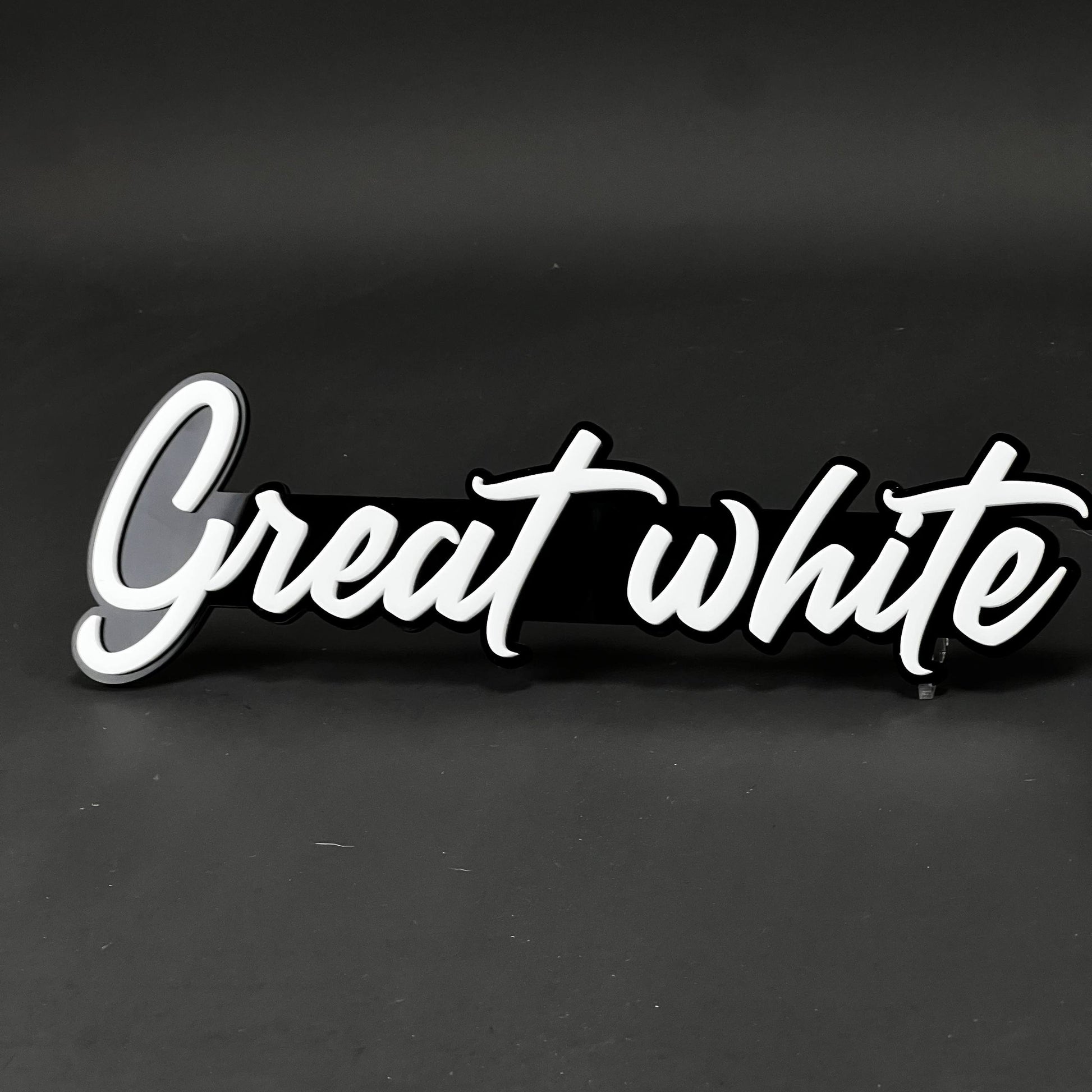 1PC Great white 3D Acrylic Badge - Car Truck Emblem Fender Sticker