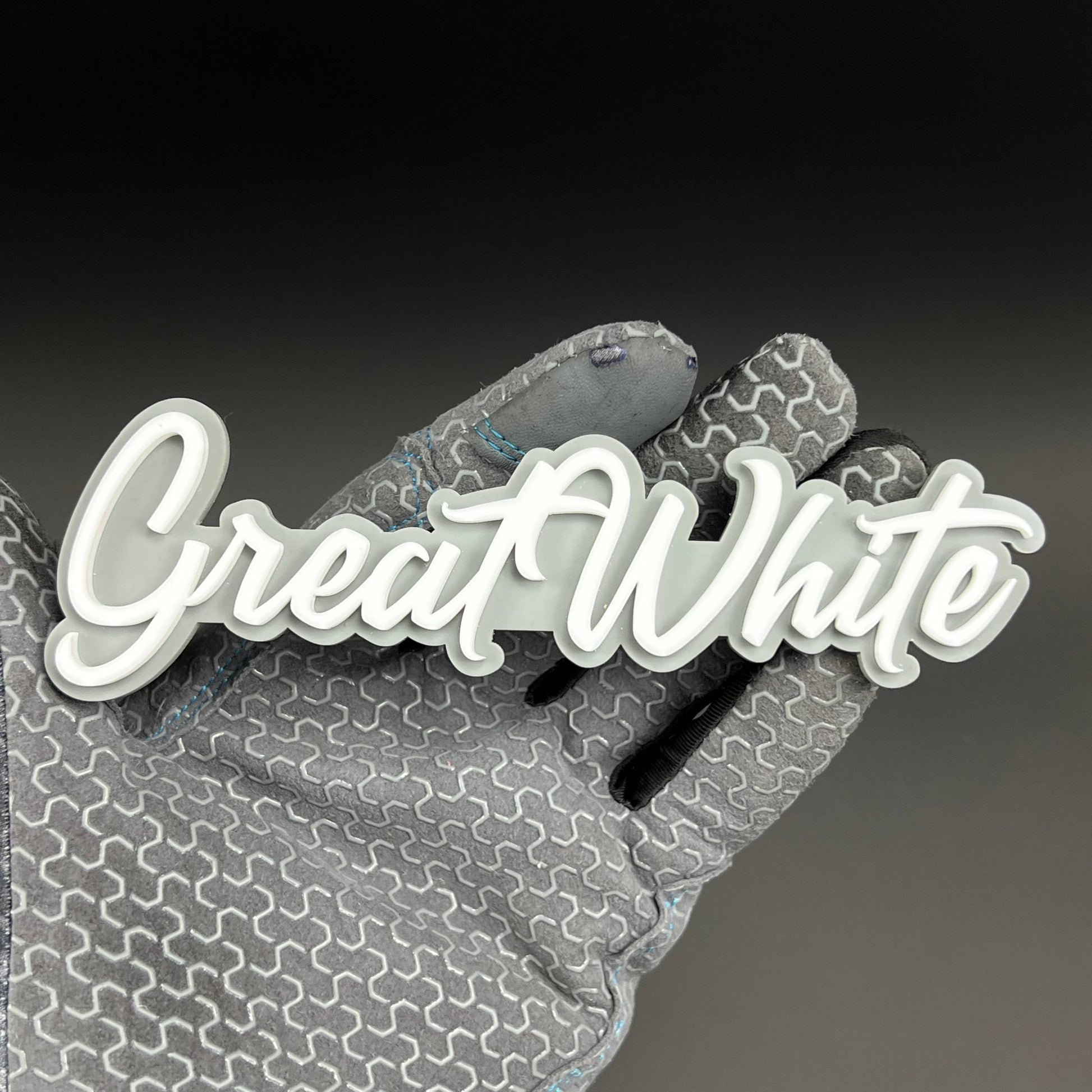 1PC Great White 3D Acrylic Badge - Car Truck Emblem Fender Sticker