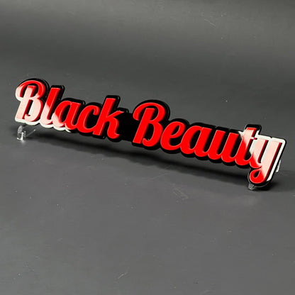 1PC Black Beauty 3D Acrylic Badge - Car Truck Emblem Fender Sticker